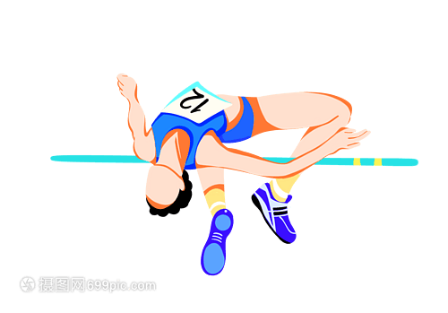 跳高运动员 在田径场上超越极限