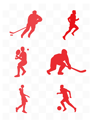 免费下载1024像素体育运动人物剪影PSD矢量模板，编号23110329